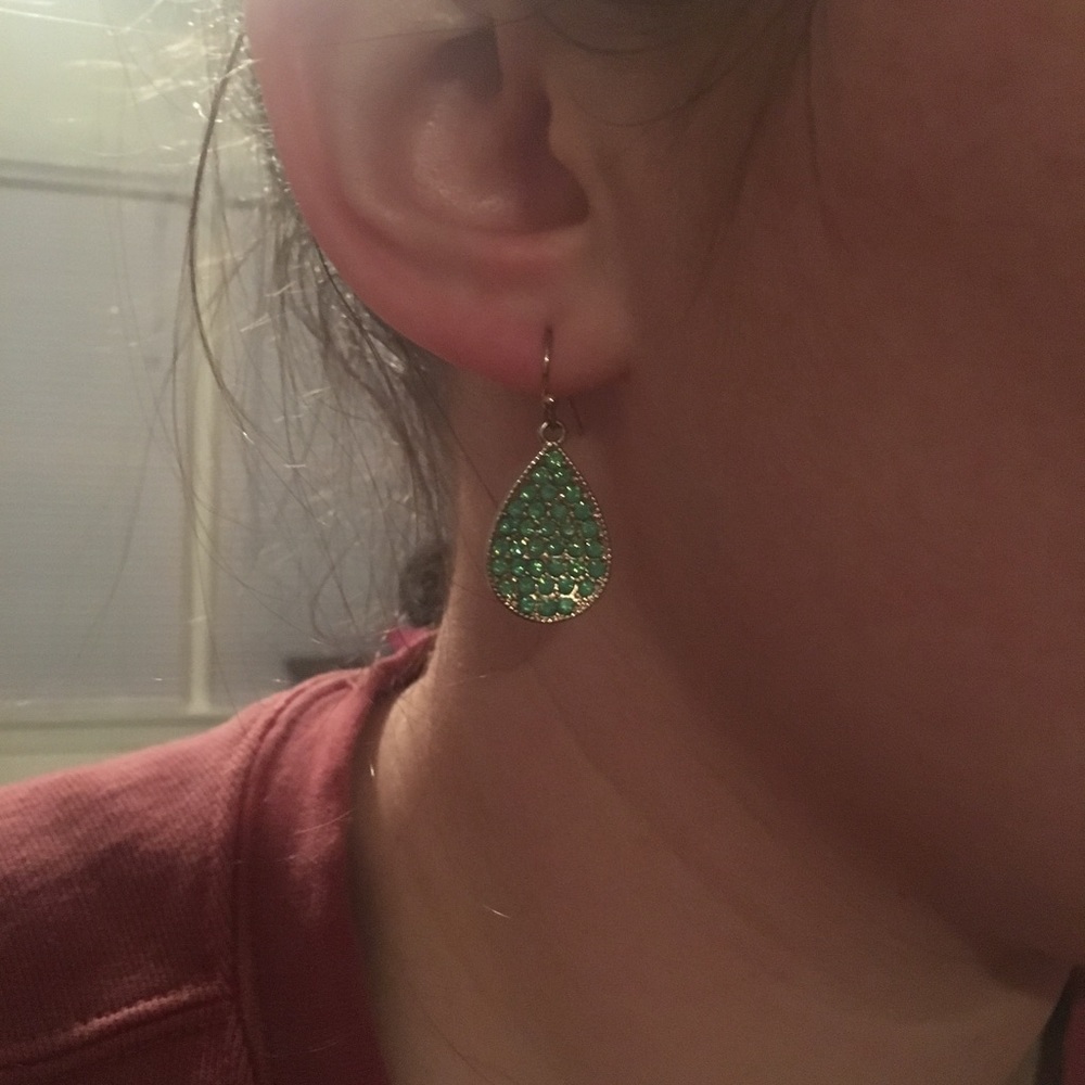 Blue green stone earrings